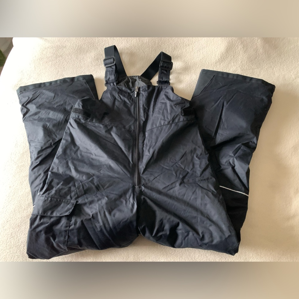Columbia Omni-Tech Waterproof Insulated Snow Bib Pants Black L Unisex Kids